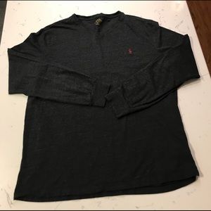 Polo Ralph Lauren v neck long sleeve shirt black